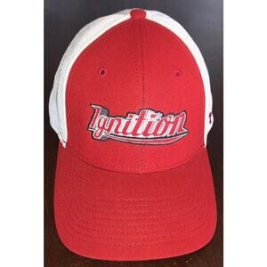 Ignition Under Armour Hat Red Logo Embroidered, White Mesh L / XL